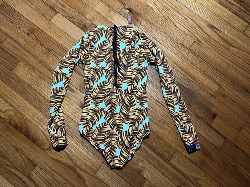 Maaji One Piece Swimsuit Long Sleeve Surf Suit Zip Woman Size S - Picture 2 of 6