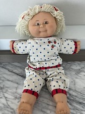 Famosa Girl Doll Blonde Yarn Hair Ponytail Brown Eyes Plush Rubber 18” Spain Vtg