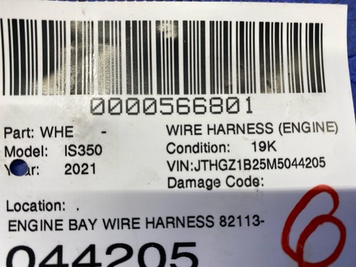 2020-2024 LEXUS IS350 OEM ENGINE BAY WIRE HARNESS 82113-24080 - Picture 15 of 15