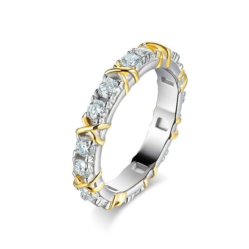 Real D VVS1 Moissanite Full Eternity Ring S925 Silver 18K White Gold Plated GRA - Picture 2 of 17