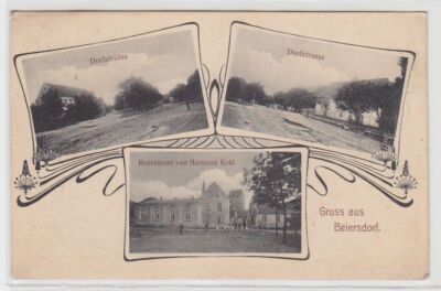 69903 multi-picture postcard greeting from Beiersdorf Dorfstraße, restaurant by Hermann Kahl