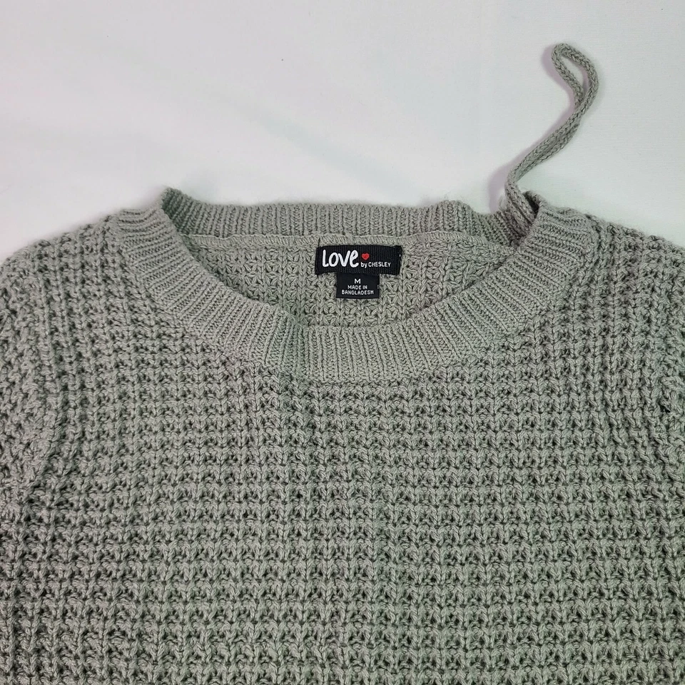 Suéter tejido manga larga gris Love By Chesley talla M Foto 3 de 4