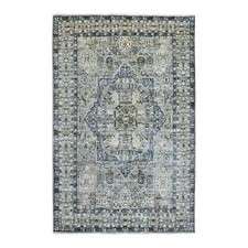 6' x 9'5" Gray Afghan Peshawar Soft and Pliable Wool Hand Knotted Rug R70221