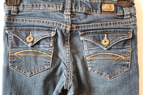 Jordache Girls Flare Leg Stretch Jeans With Adjustable Waist Size 10 Reg - Picture 4 of 8