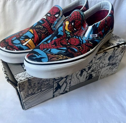 Vans Marvel Spiderman Classic Slip On Shoes (RARE) Mens Superhero Size 12