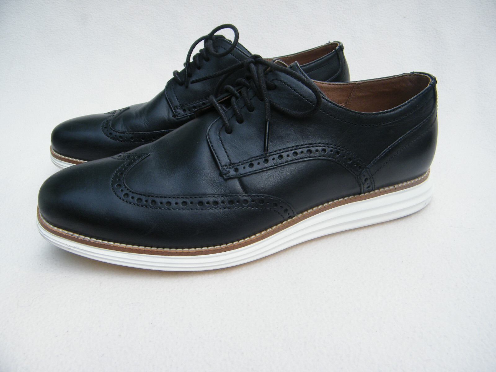 SAOLA Scarpe stringate originali Cole Haan Grand Wingtip Oxford C26469 taglia 12 M nere