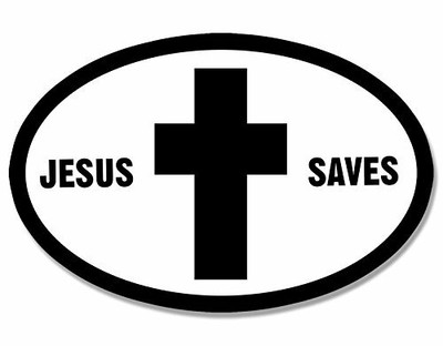 3x5 Inch Oval Jesus Saves W Cross Sticker Christian Christ Bible Ebay