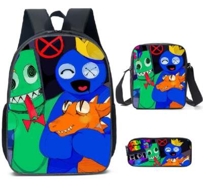 Rainbow Friends Backpack Colorful Boys Girls School Bags Capacity