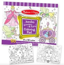 Jumbo Colouring Pad Princess & Fairy Girls Kids Drawing Melissa and Doug