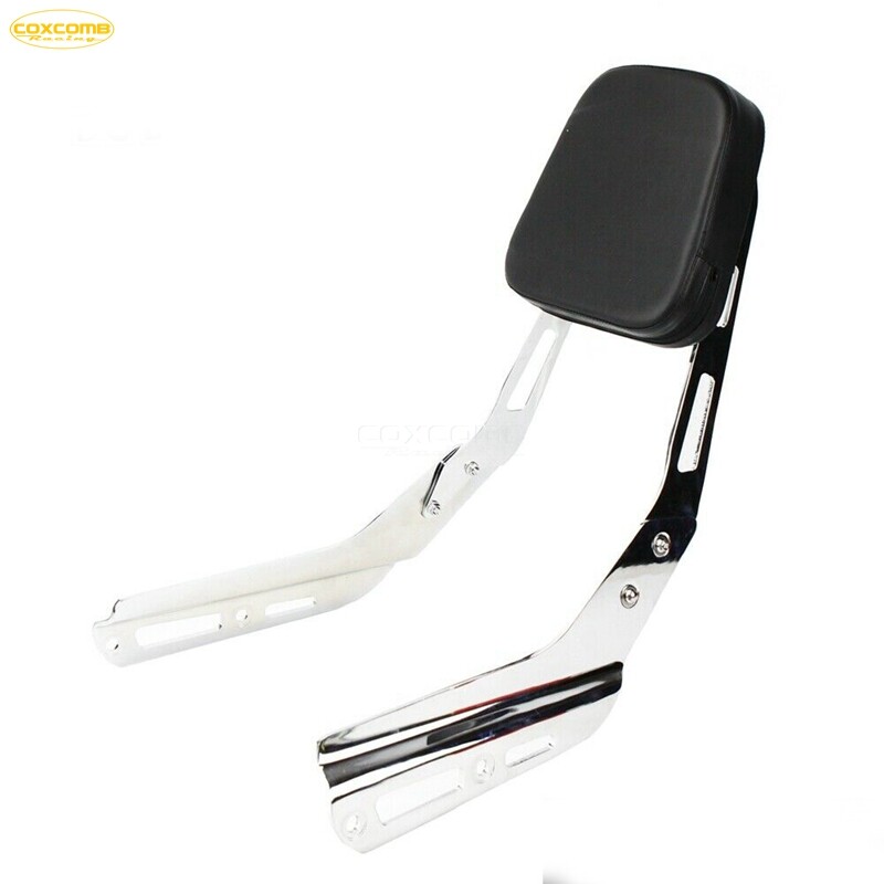 Chrome Rear Sissy Bar Backrest w/Pad Luggage Rack For Honda VTX 1300C