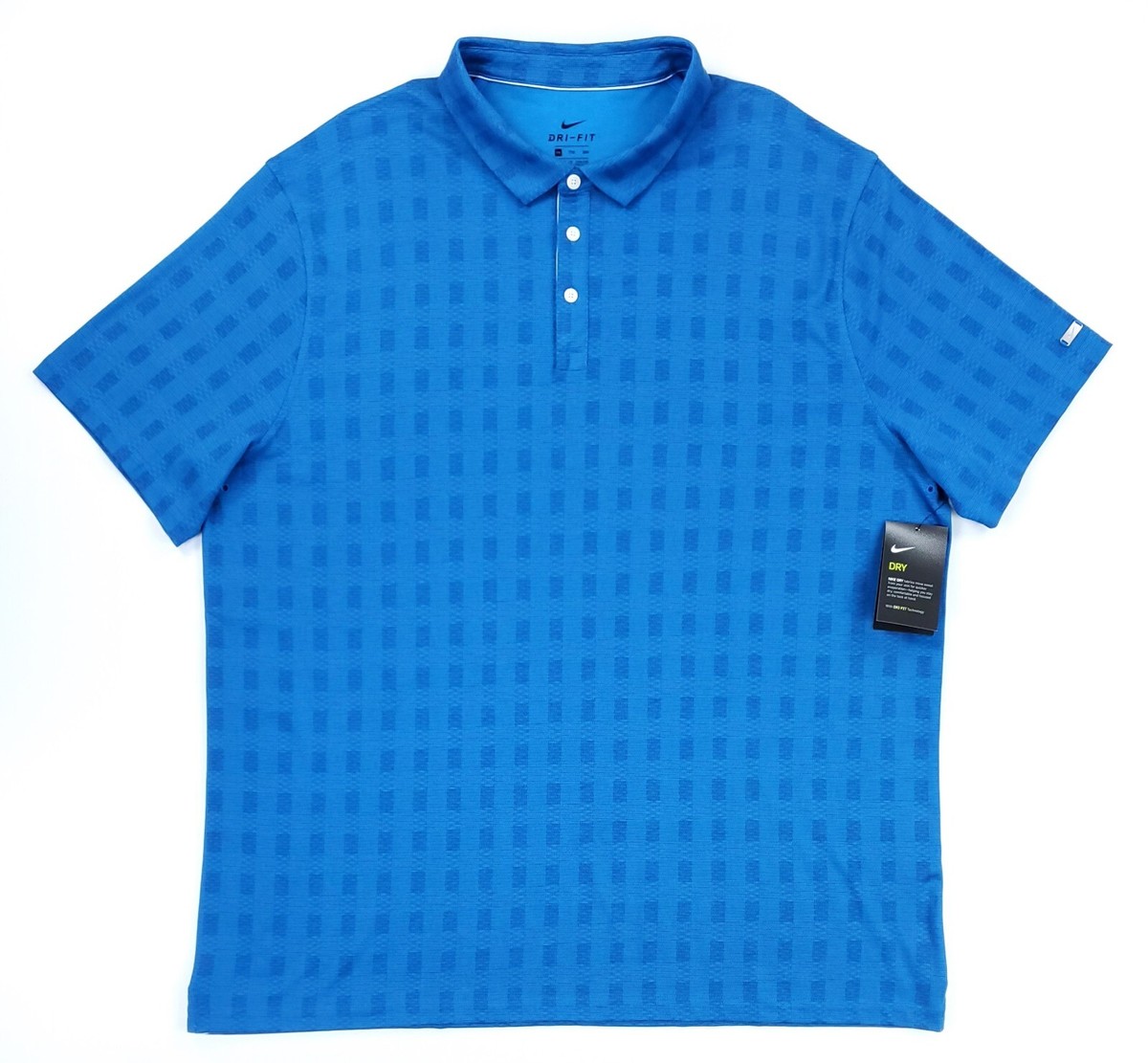 Nike Dri Fit Men's 2XL Player Plaid Golf Polo Shirt Short