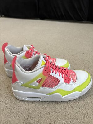 Air Jordan 4 Retro White Lemon Pink GS CV7808-100 Youth 7Y