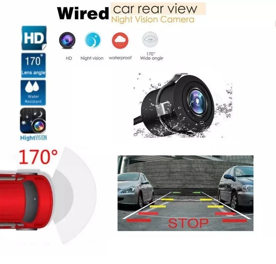 Caméra de Recul ★Vision Nocturne HD Stationnement ✅Grand Angle 170° Etanche IP67 - Photo 3/4