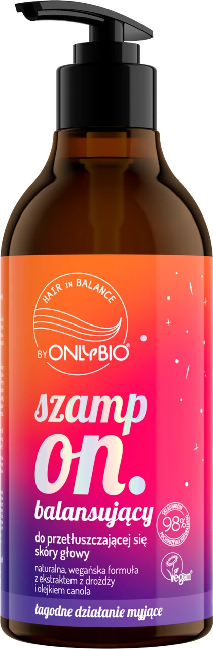 OnlyBio 98% Natural Balancing Shampoo For Greasy Scalp Vegan 400ml
