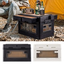 Portable Camping Kitchen Storage Cupboard Box Crate Car Trunk Organizer uk