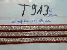 Tresse silbern rot schwarz 29mm 1 meter (T913)