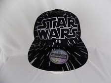 Disney Star Wars Logo Kids Snapback Hat Adjustable BLACK  SILVER NWT