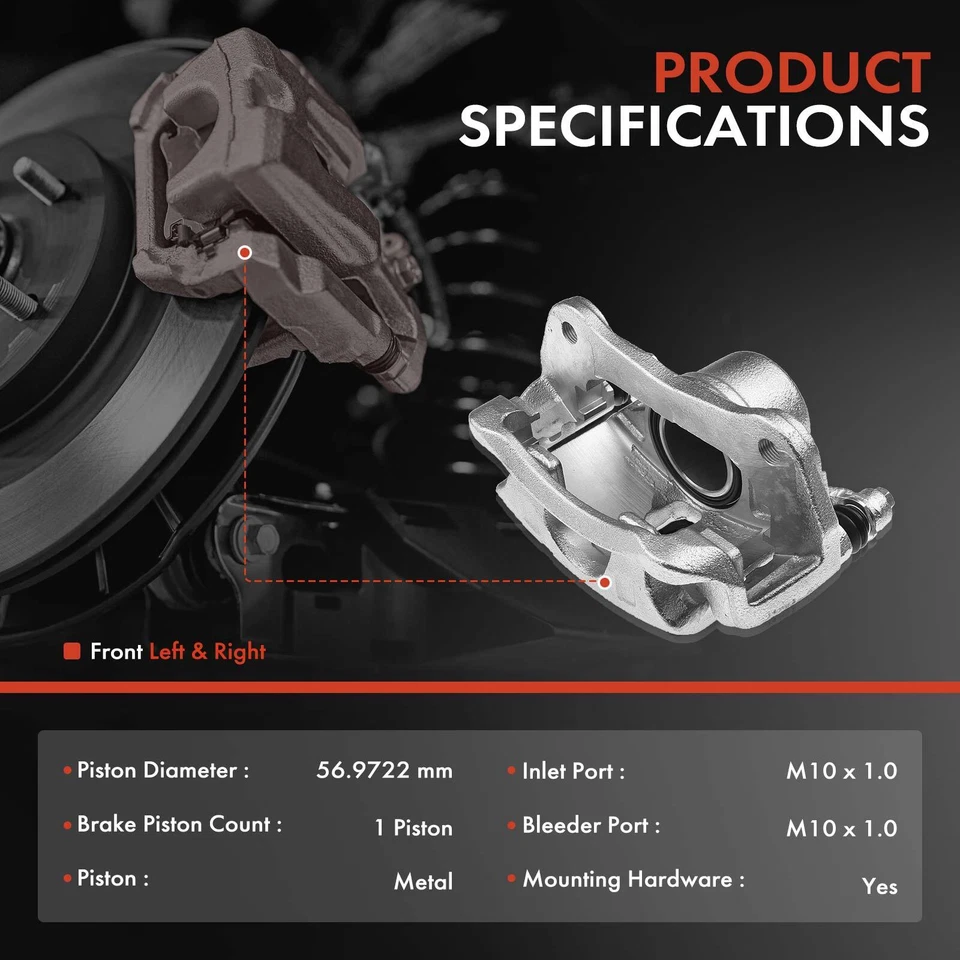Pair Front Brake Calipers w/ Bracket for Honda CR-V 2012 2013 2014 2015 2016 FWD - Изображение 2 из 4