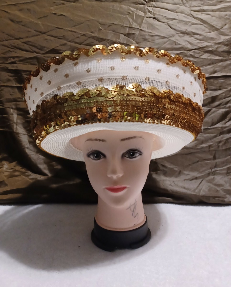 DEBORAH New York Classic Black Gold Hat Fancy Derby Sequined Mesh Embellish Deborah New York | Accessories | Deborah New York Classic  main image 3