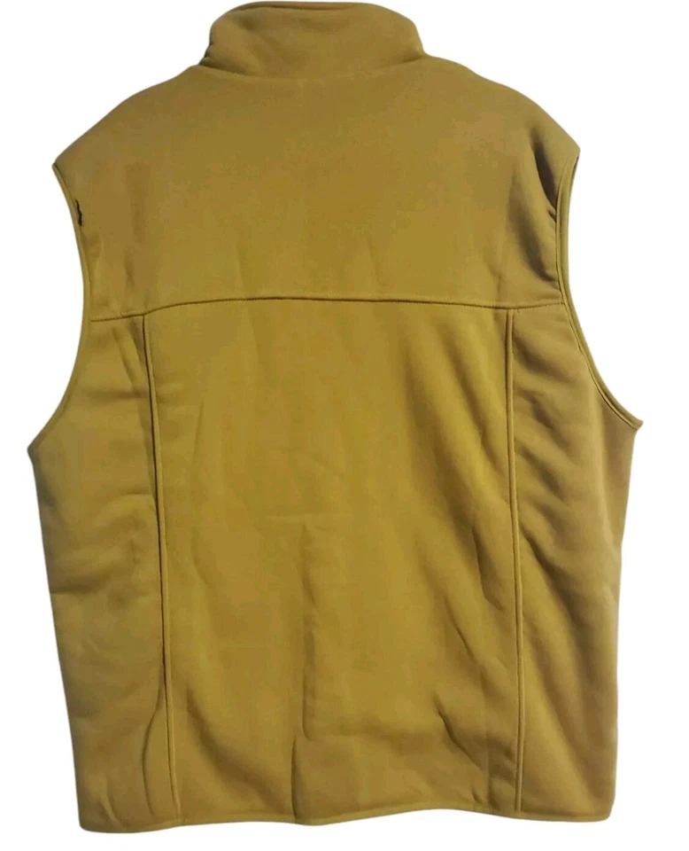 Duke Haband Fleece Vest Men's XX Sherpa Lined Mustard Yellow Zip Front - Image 3 of 4
