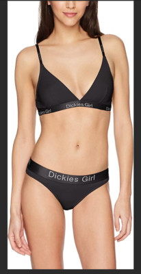 Dickies Girl Women's Dual Tone Triangle Bra & Bikini Set color blue size Medium