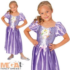 Image of Sequin Rapunzel Girls Fancy Dress Tangled Disney Princess Fairytale Kids Costume
