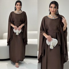 Vintage Abaya Women Muslim Evening Kaftan Cocktail Party Caftan Ramadan Dresses