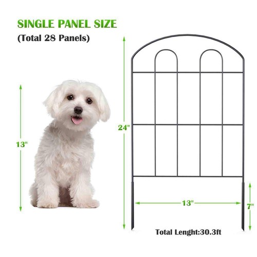 Unbranded Garden Fencing 24" x 13" Border Rustproof N' Durable Metal in Black - Picture 2 of 6