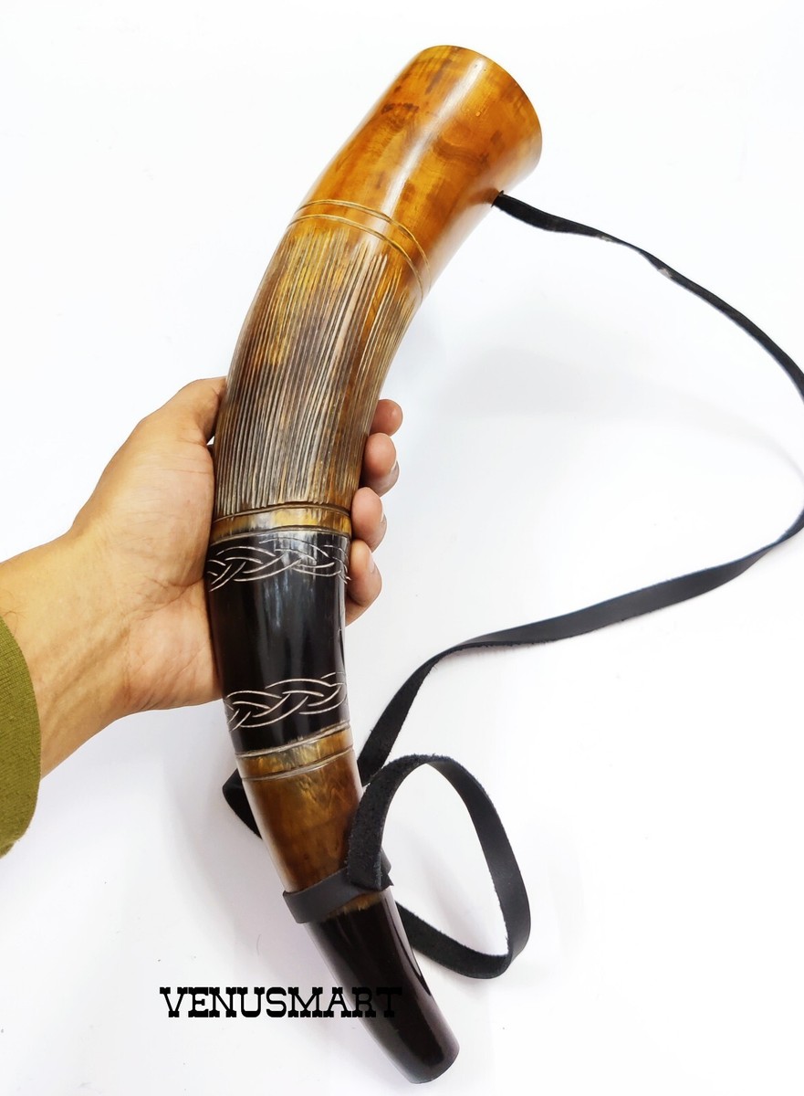 Ox Horn Genuine Battle Horn Handcrafted Viking Trumpet Cosplay