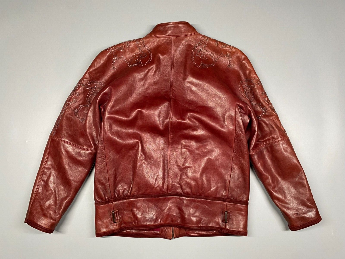 Vintage RARE 80's Gianni Versace Burgundy Studded Jacket Vintage RARE 80's Gianni Versace Burgundy Studded Jacket