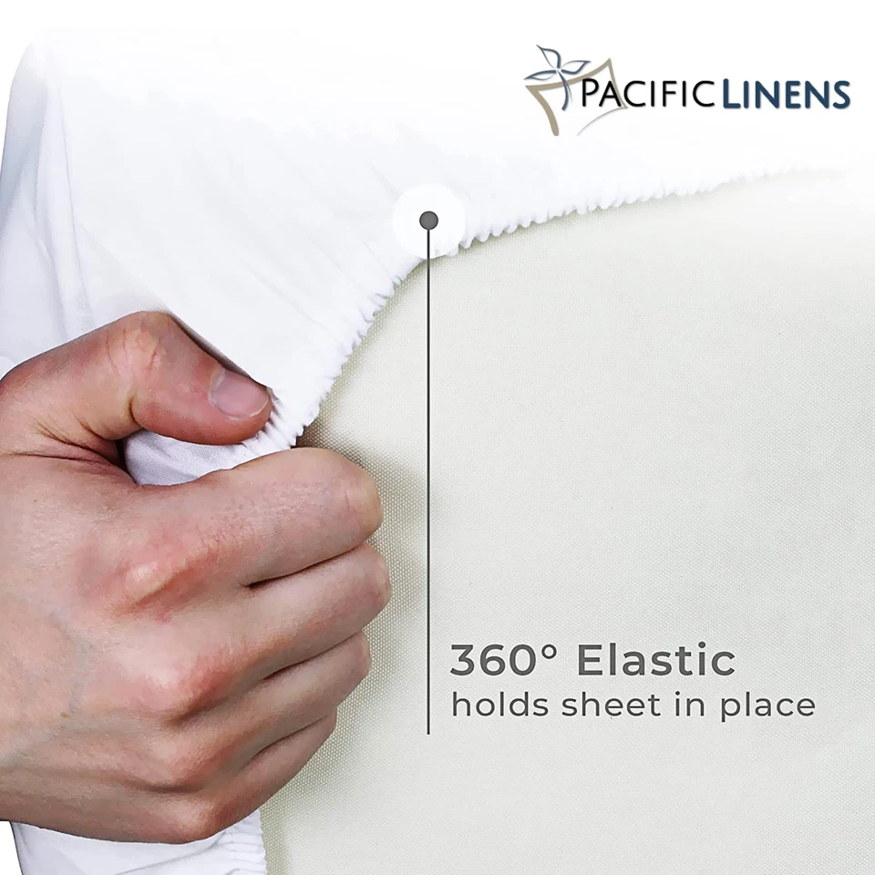 White Fitted Sheet, Hotel Quality Deep Pocket White Sheets, 1 Soft Poly-Cotton - Image 4 of 4