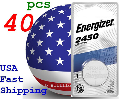 40 piece CR2450 2450 LR2450 Energizer Card 3V Lithium Coin Battery