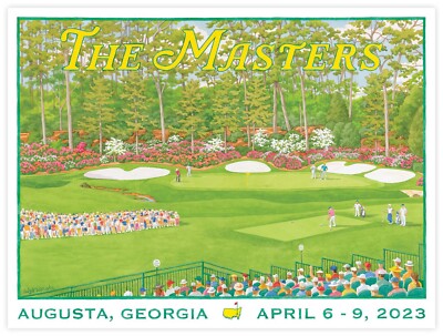 Official 2023 Masters Tournament Golf Poster Jon Rahm 18
