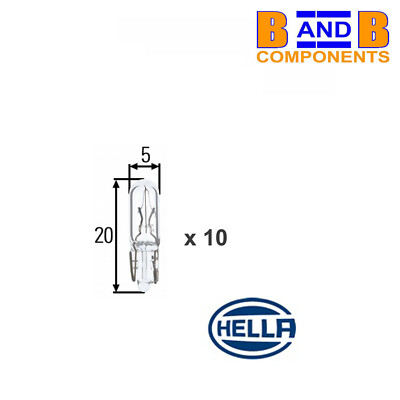 10 x HELLA GLÜHBIRNENKAPPE HB286 12 V 1,2 W W5/1,2 STECKSCHLÜSSEL TYP W2X4,6 D A1504