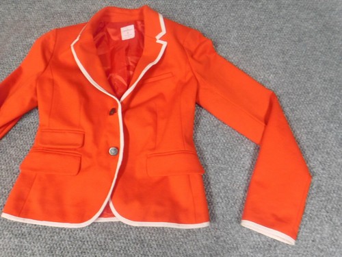 Gap Womens Jacket 2 orange Blazer two button Academy preppy casual stretch - Picture 4 of 13