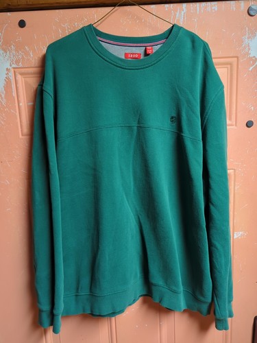 Izod Sweatshirt Sweater Mens XL Pullover Fleece Green Embroidered Logo