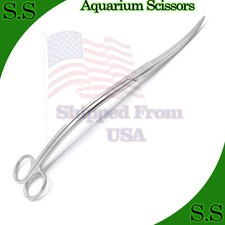 Stainless Steel Wave Scissors Aquarium Plant Tongs Curved Tools for Fish Tank