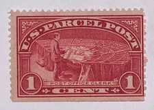 TRAVELSTAMPS: 1913 US SCOTT #Q1 ,1c PARCEL POST OFFICE CLERK MNH MINT OG
