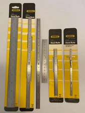 GENERAL TOOLS (6 PCS.) 12” & 6” M/E STAINLESS STEEL MACHINIST RULES - USA - NEW