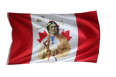 ''CANADIAN INDIAN MAN'' flag 3x5 ft polyester banner sign Canada CAN
