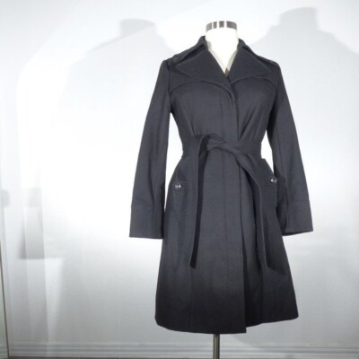 Kenneth Cole Wool Blend Belted Military 
