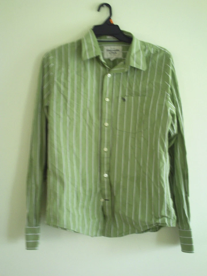 MEN'S  Abercrombie & Fitch Striped Muscle Dress Shirt SIZE XXL - Image 3 of 4