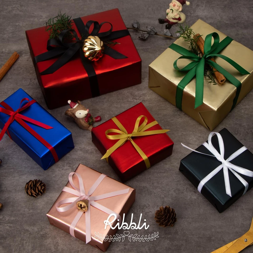 Ribbli Red Satin Ribbon,Double Faced Satin 1/4 inch x Continuous 50 Yards,Red - Image 4 of 4