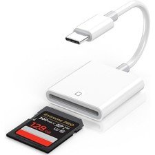 USB C SD Card Reader, Type C Memory Digital Camera Adapter White, Trail Game C