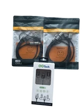 Lot 5 Braided Hybrid Charging Sync Cables USB w/ USB-C Lightening Adapter  Micro