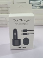Original New Samsung 45W 2 Ports Super Fast Charging Dual Car Charger with Cable
