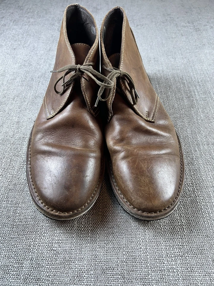 J Crew чукка ботинки коричневый кожаный мужской 10/11 сделано в Италии опрятный город повседневный - Изображение 3 из 4