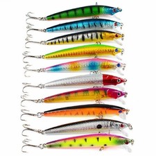 Lot Wholesale 10pcs/Set 9.5cm Mixed Models Fishing Lures Mix Minnow Crank Bait