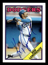 Ken Landreaux Dodgers 1984 Topps Auto On-Card #23 SIGNED w/COA