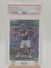 2024 Panini Prizm - Fireworks Green Wave Caleb Williams #25 (RC) PSA 9 Rookie 
